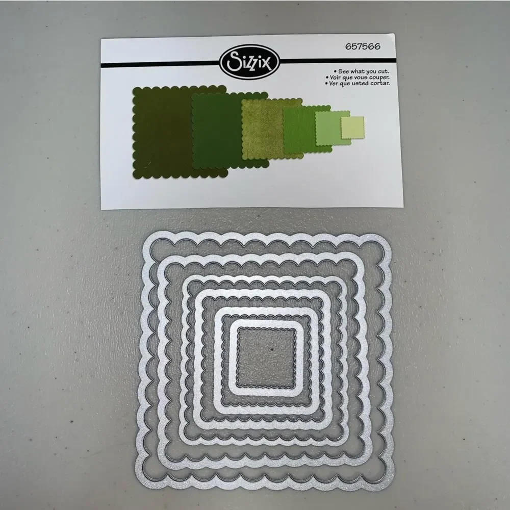Scalloped Square Metal Die Cut Thinlit Framelit Paper Cut Scrapbook Card Craft